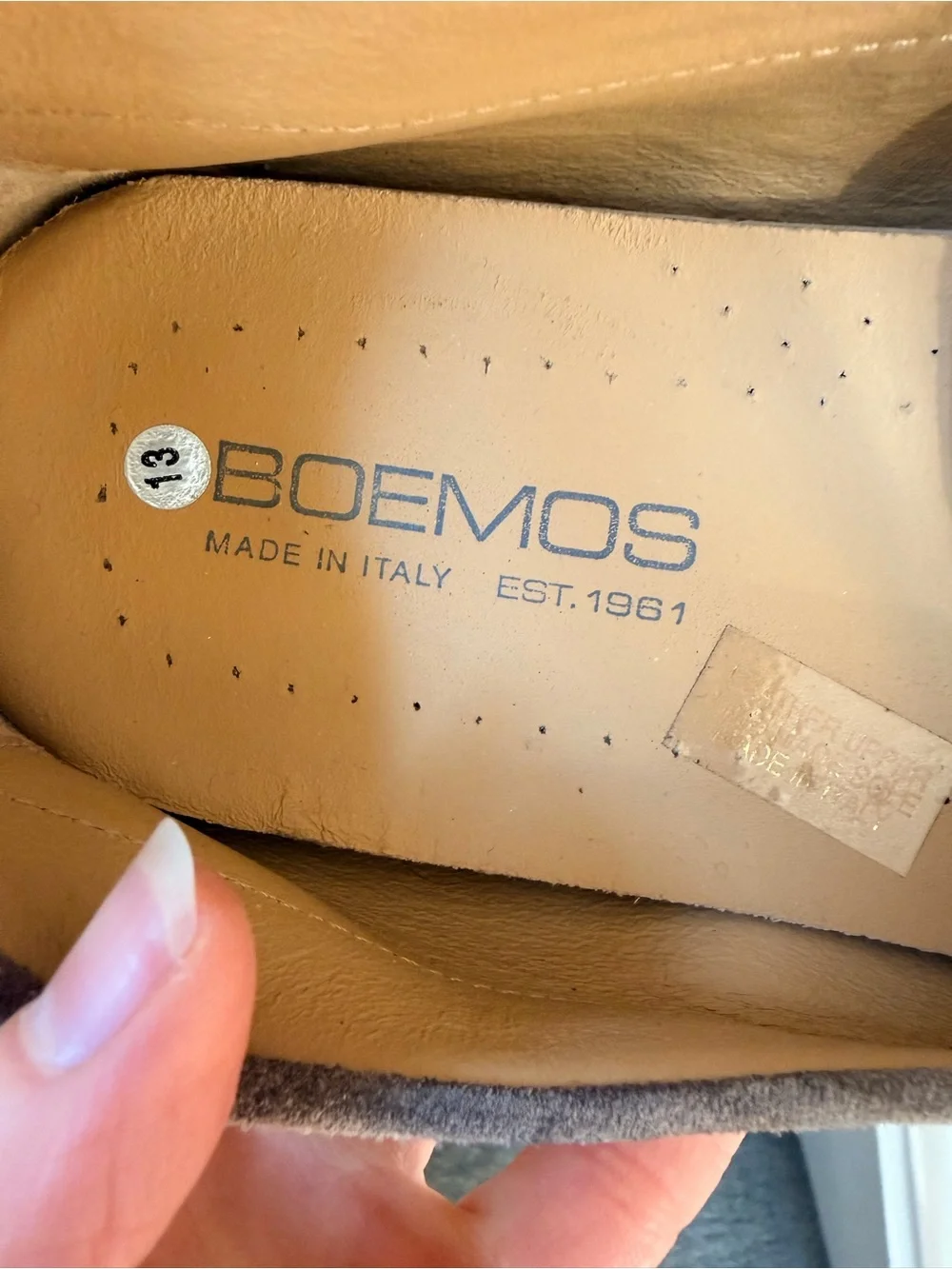 BOEMOS Men's Gray Suede Moccasins